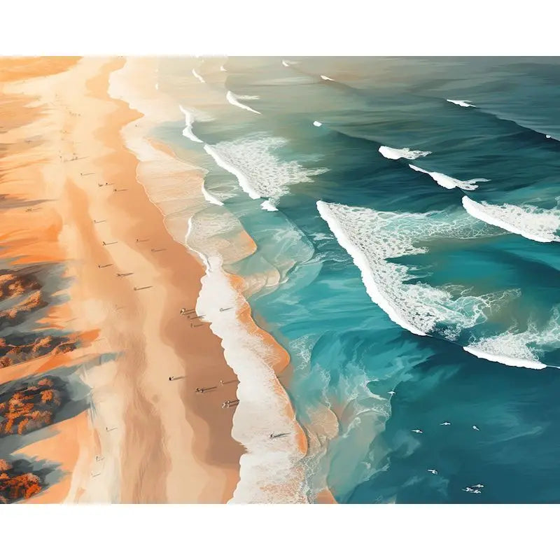 Acrylic Painting by Numbers on Canvas Paint Kit Ocean Beach Landscape Coloring on Numbers Handpainted Wall Decor Gift