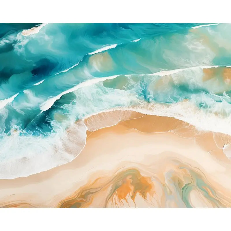 Acrylic Painting by Numbers on Canvas Paint Kit Ocean Beach Landscape Coloring on Numbers Handpainted Wall Decor Gift