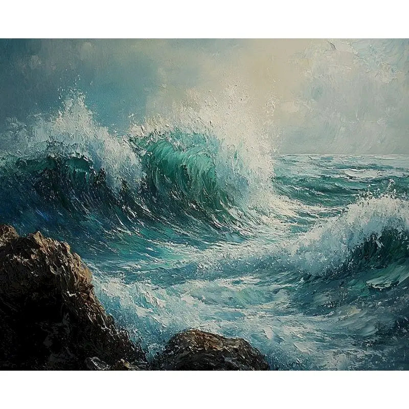 Acrylic Painting by Numbers on Canvas Paint Kit Ocean Beach Landscape Coloring on Numbers Handpainted Wall Decor Gift
