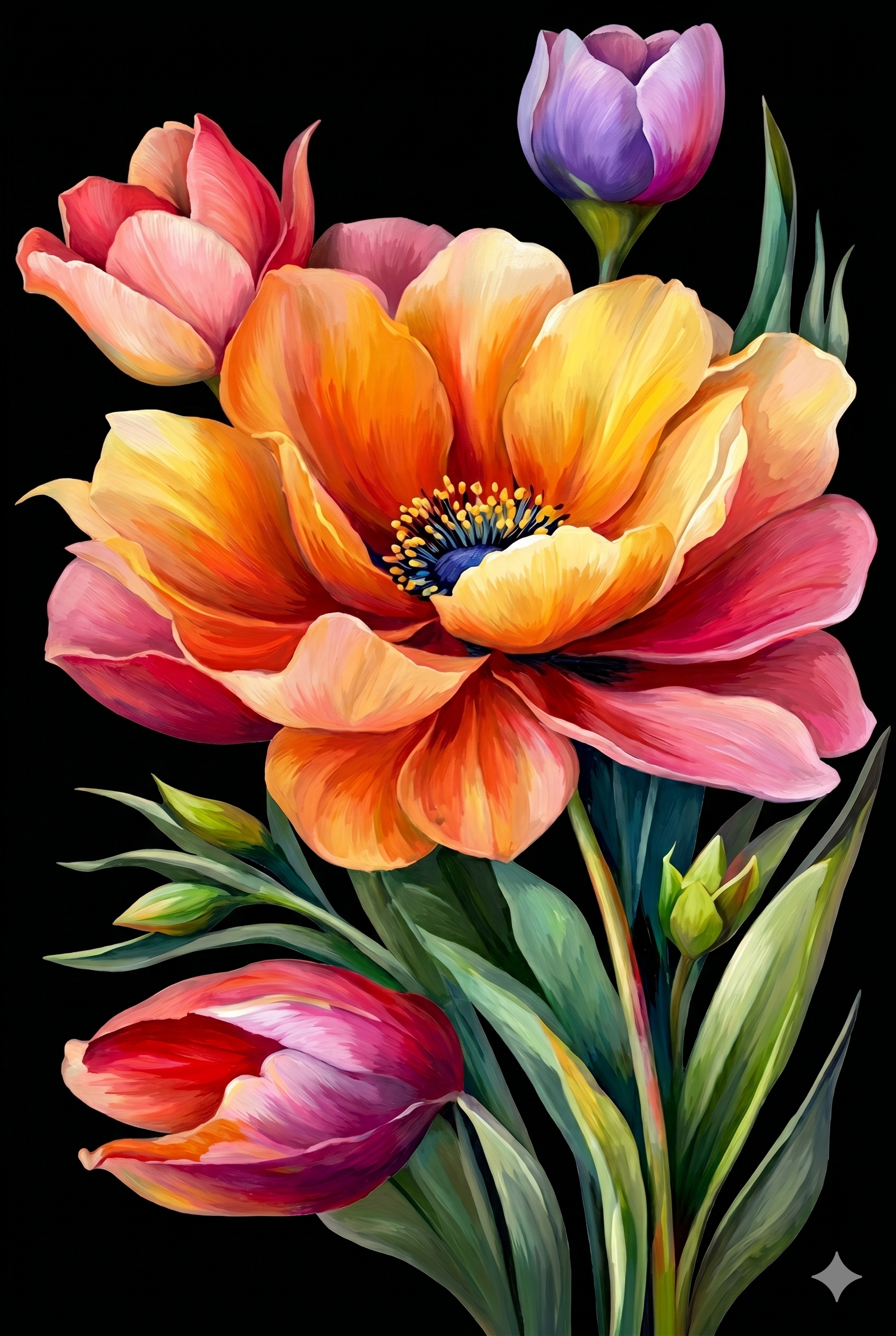 Floral Paint-by-Numbers Kit