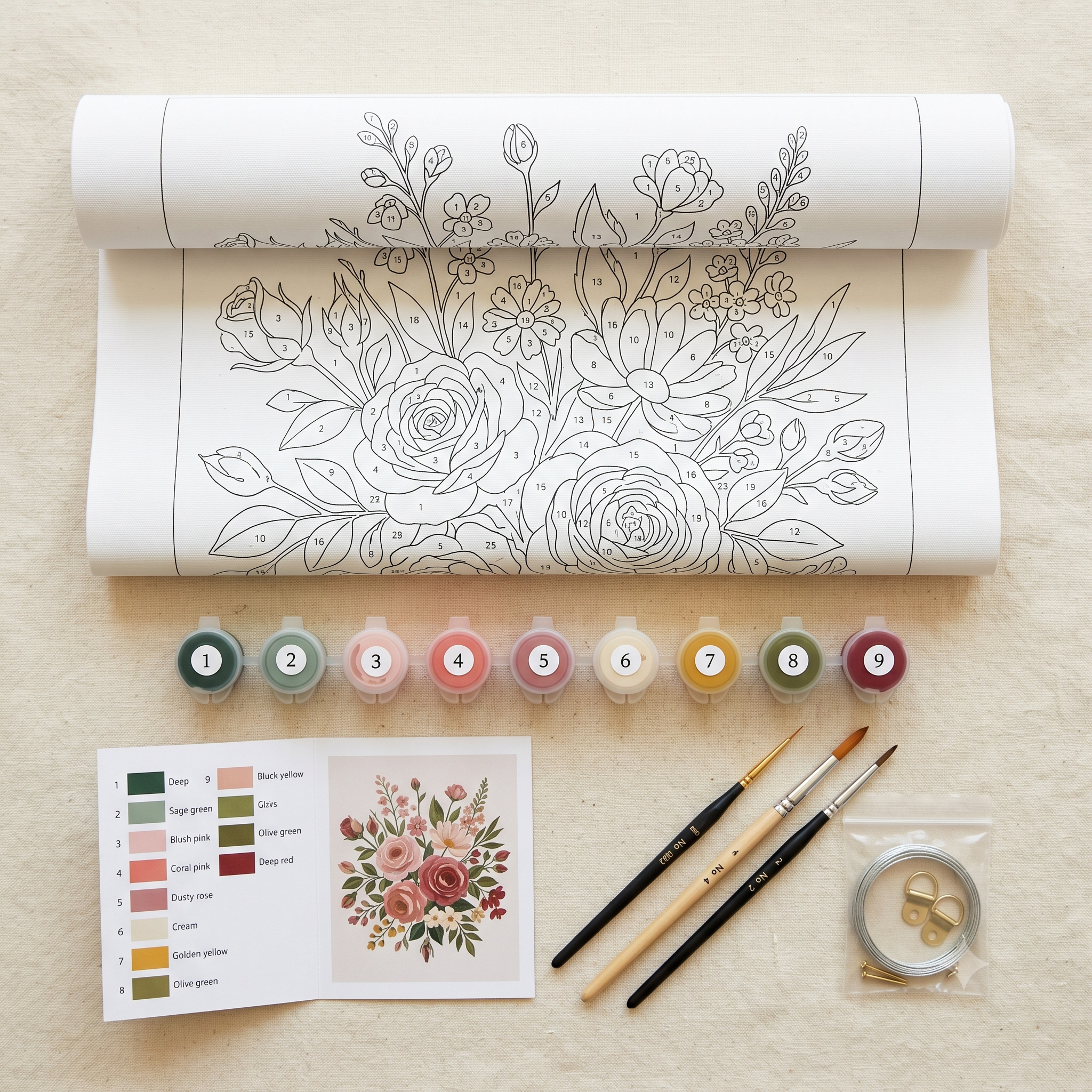 Floral Paint-by-Numbers Kit