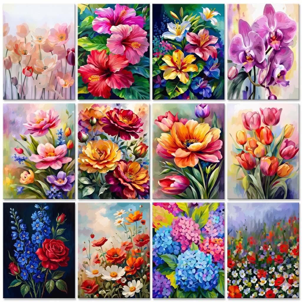 Floral Paint-by-Numbers Kit