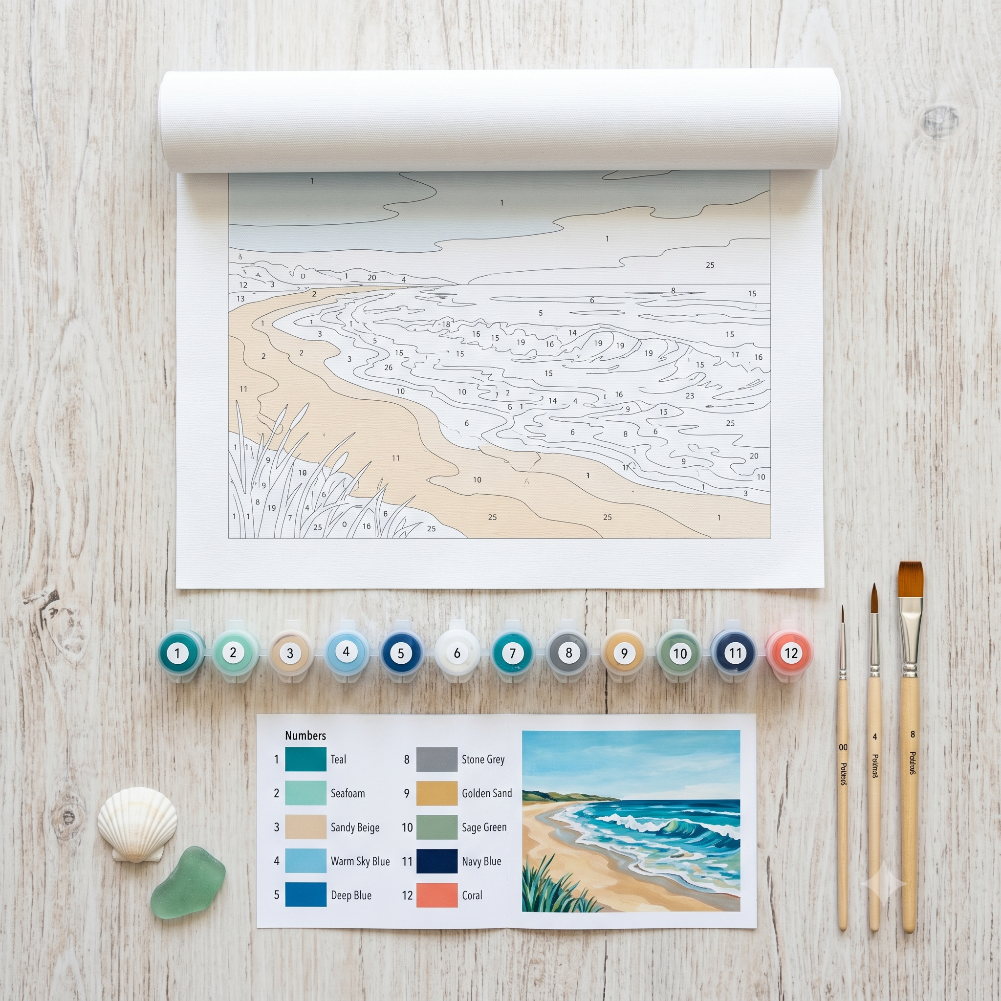Ocean Beach Paint-by-Numbers Kit
