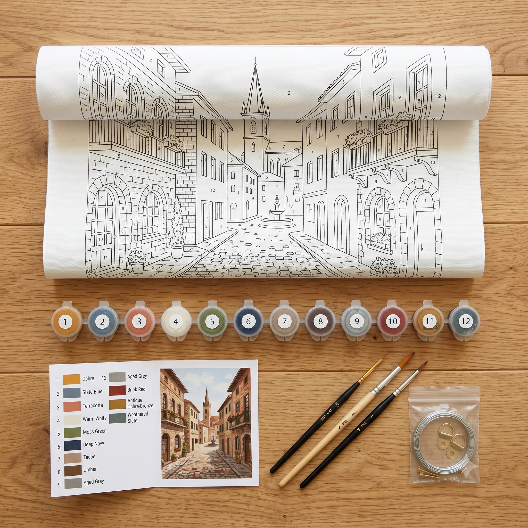 Town & Village Paint-by-Numbers Kit