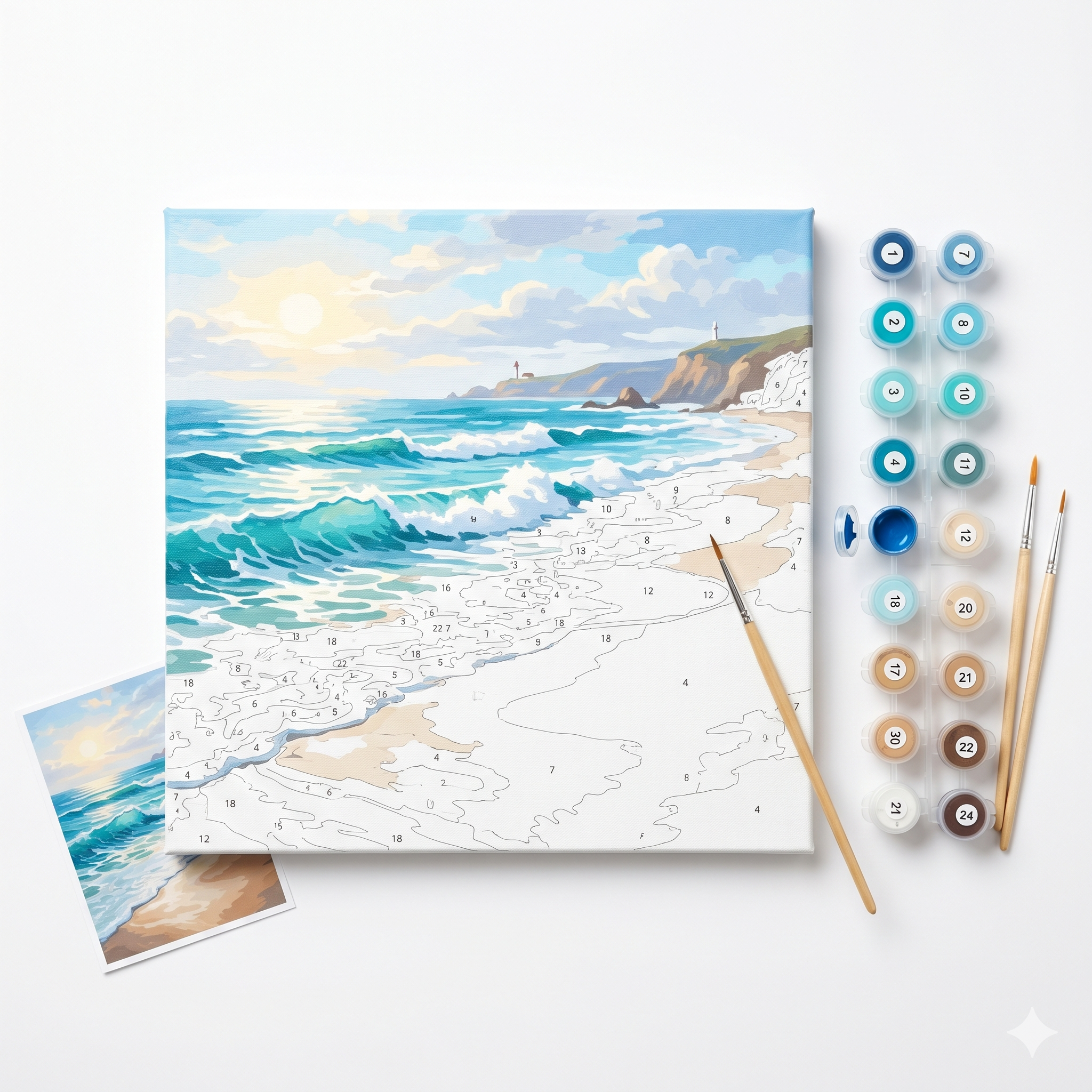 Ocean Beach Paint-by-Numbers Kit