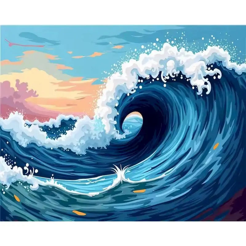 Acrylic Painting by Numbers on Canvas Paint Kit Ocean Beach Landscape Coloring on Numbers Handpainted Wall Decor Gift