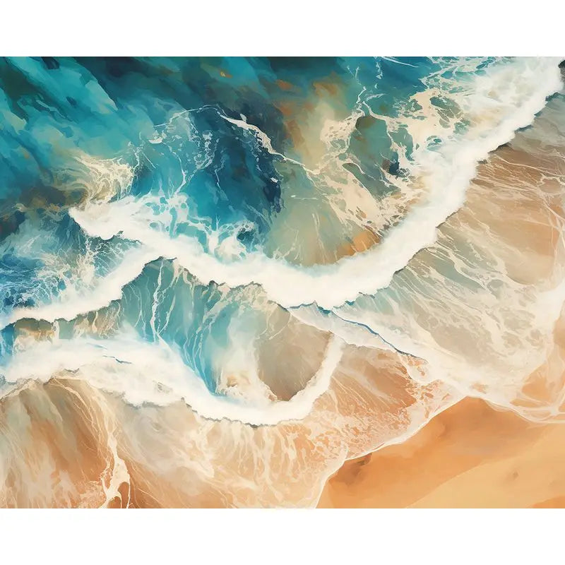 Acrylic Painting by Numbers on Canvas Paint Kit Ocean Beach Landscape Coloring on Numbers Handpainted Wall Decor Gift