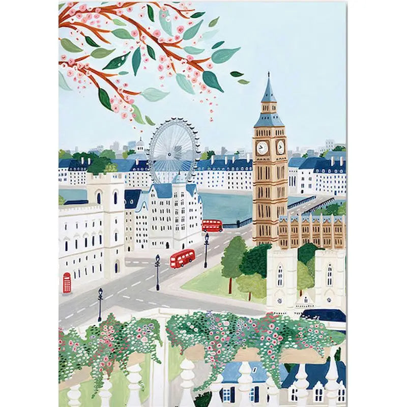 Acrylic Painting by Numbers Frame Town Landscape Number Painting Paint Kit Painting Decors for Adults for Handicraft