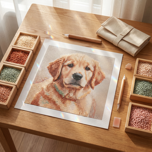 Custom Diamond Painting Kit — flatlay overview